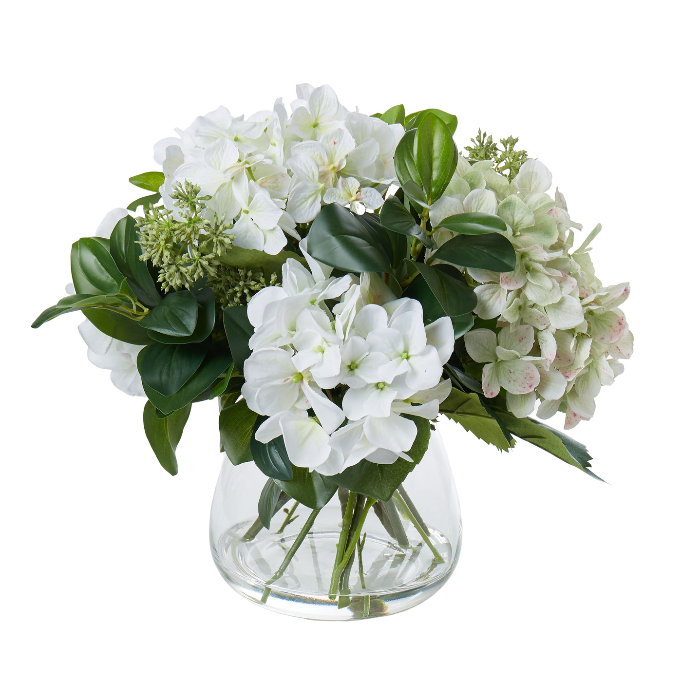 Hydrangea Mix in Garden Vase White