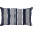 Linen Capri Stripes Navy Lumbar Cushion