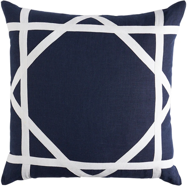 Linen Newport Navy Cushion 55cm