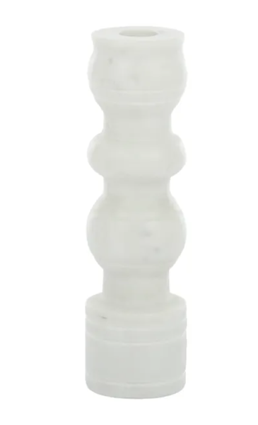 Marble Candleholder White 20cm