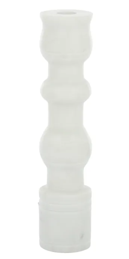 Marble Candleholder White 25cm