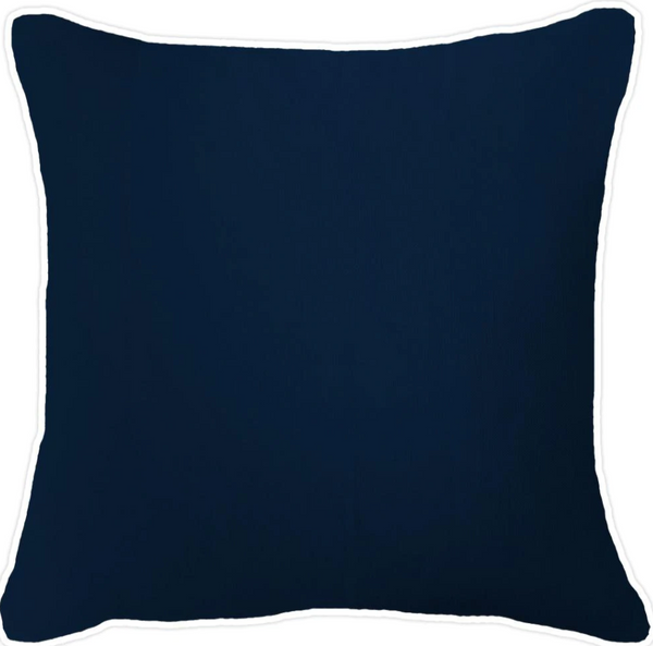 Piped Linen Navy Cushion