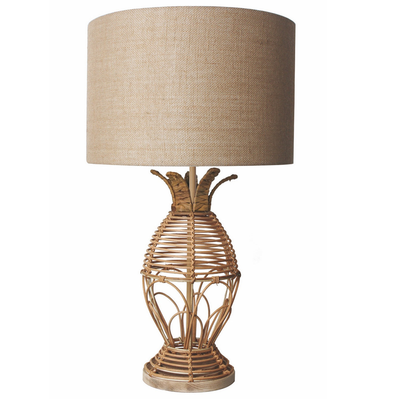 Rattan Pineapple Lamp with Natural Shade