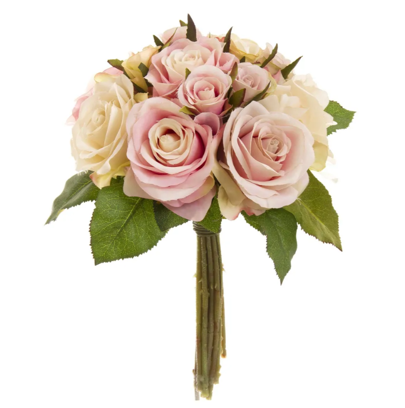 Rose Bouquet Pink/Cream 28cm