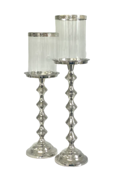 Silver Bamboo Candle Holder 50cm