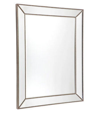 Zeta Wall Mirror Large Antique Silver